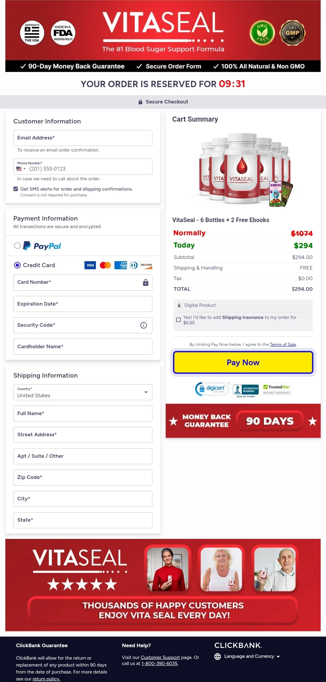 VitaSeal order form